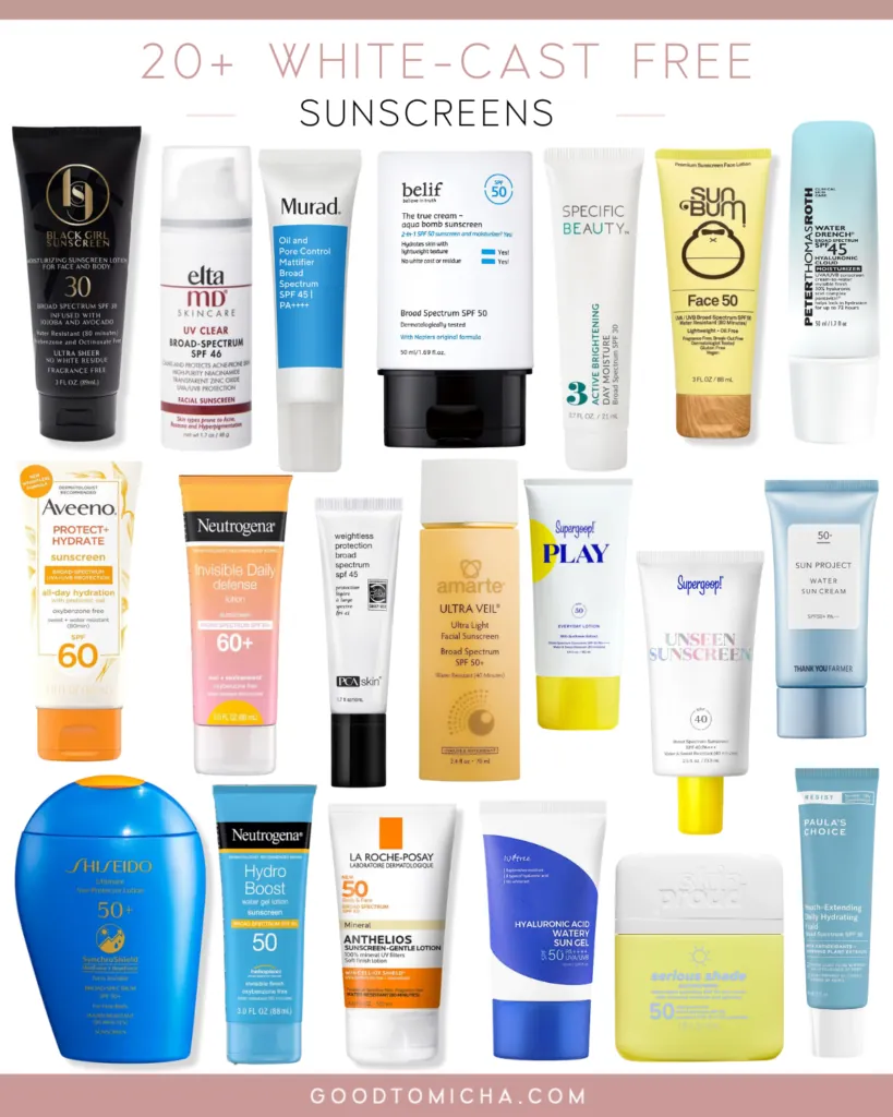 Geometric illustration of micronized sunscreen particles preventing white cast.